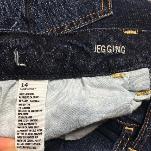 American Eagle Outfitters Jegging Straight Denim Jeans Dark Wash Low Rise 14 - Picture 4 of 9